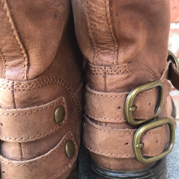 🚨B2G1 LUCKY BRAND Brown Tan Leather Ankle Boots - Picture 5 of 11